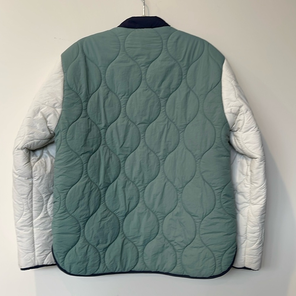 ZARA TERRYCLOTH PATCH QUILTED BOMBER in Light Green - Picture 6 of 8